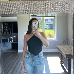 Black Backless Going Out Top